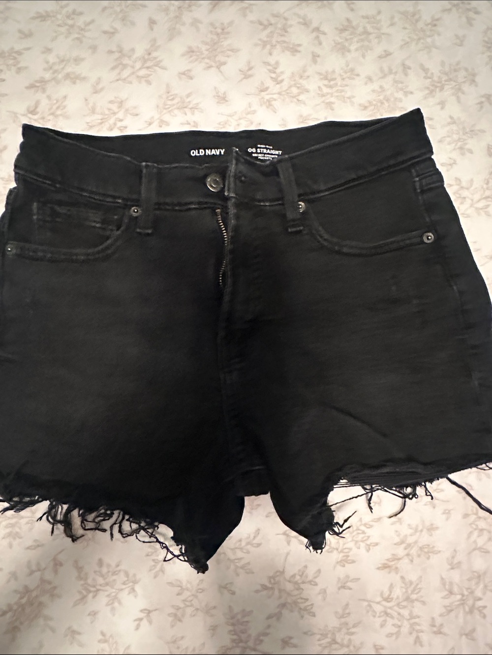Old Navy Black Frayed Hem Denim Shorts - Women's